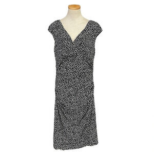 CHAPS Dress Womens X Large XL Black White NWT Shore Club V-Neck Short Sleeve